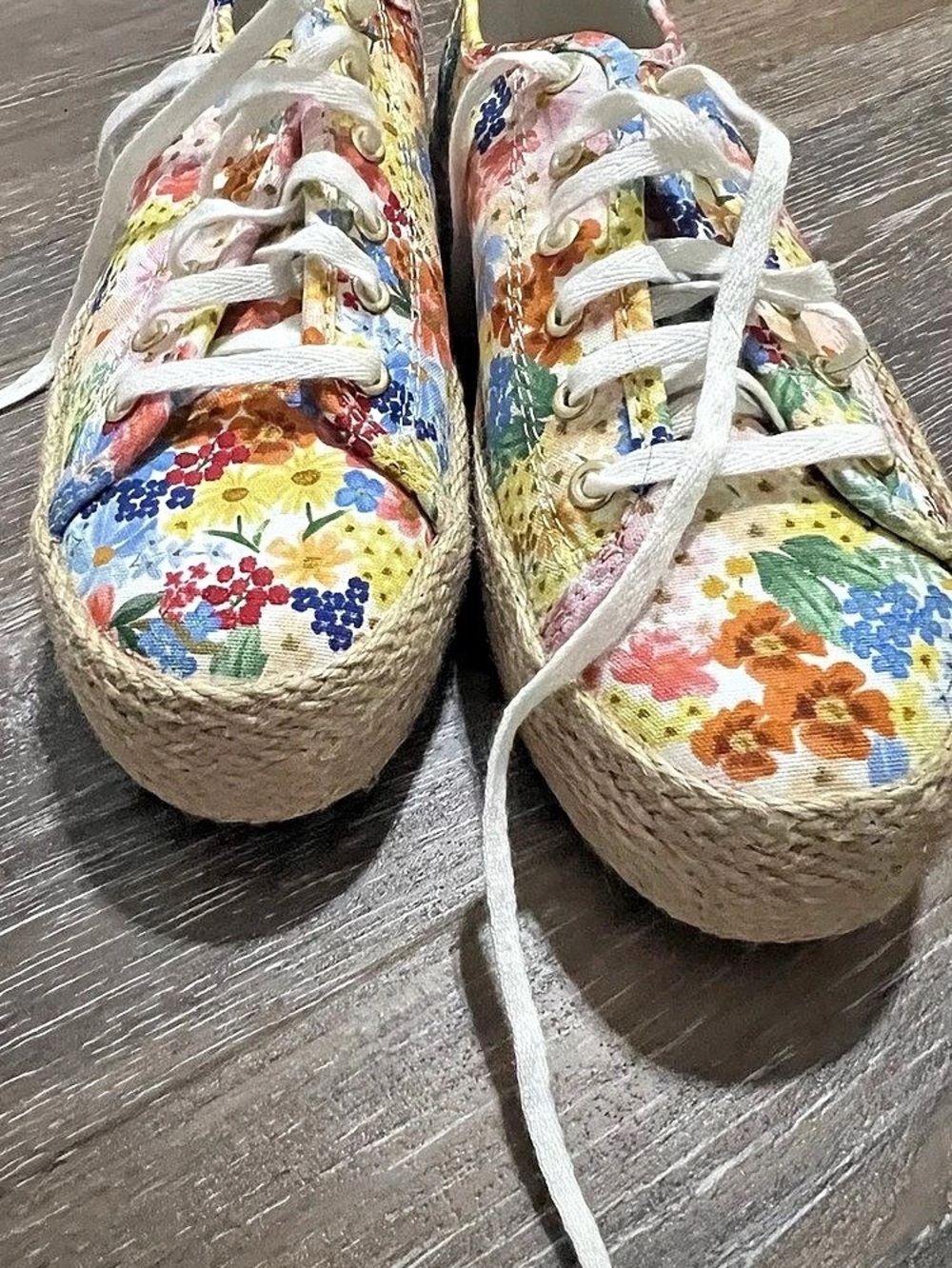 Keds x Rifle Paper Co. The Platform Jute Floral Sneaker. Platform Jute Floral